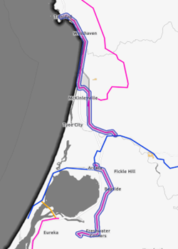 Vero Networks’ route along the North Coast in Humboldt County.